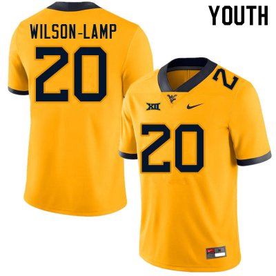 Youth West Virginia Mountaineers NCAA #20 Andrew Wilson-Lamp Gold Authentic Nike Stitched College Football Jersey VJ15K61PC